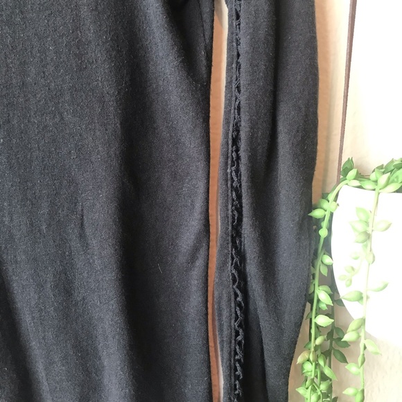 LOFT Black, long sleeved, open embroidered top, S - Picture 8 of 9